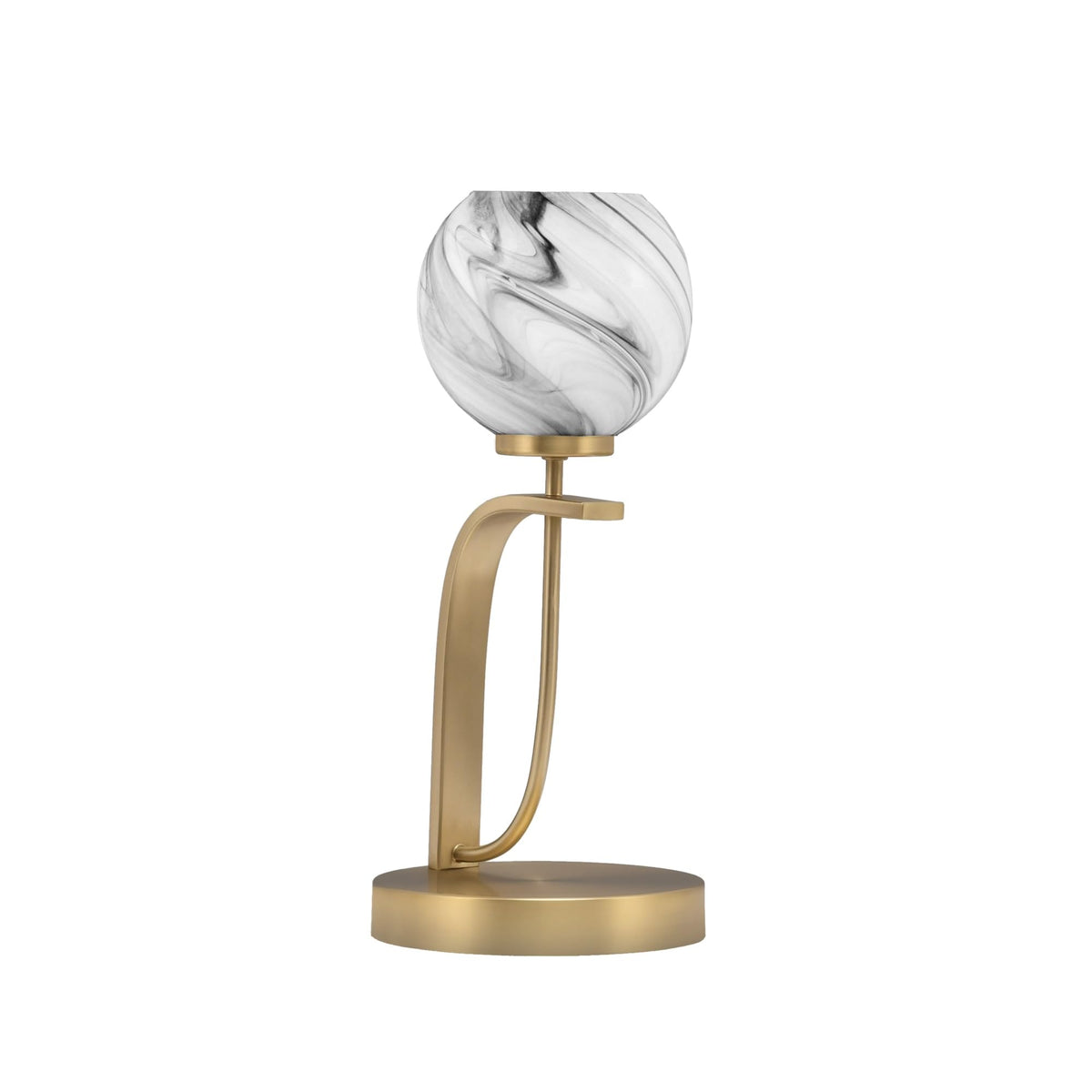 Toltec Lighting Cavella Accent Lamp, New Age Brass Finish, 5.75&quot; Onyx Swirl Glass