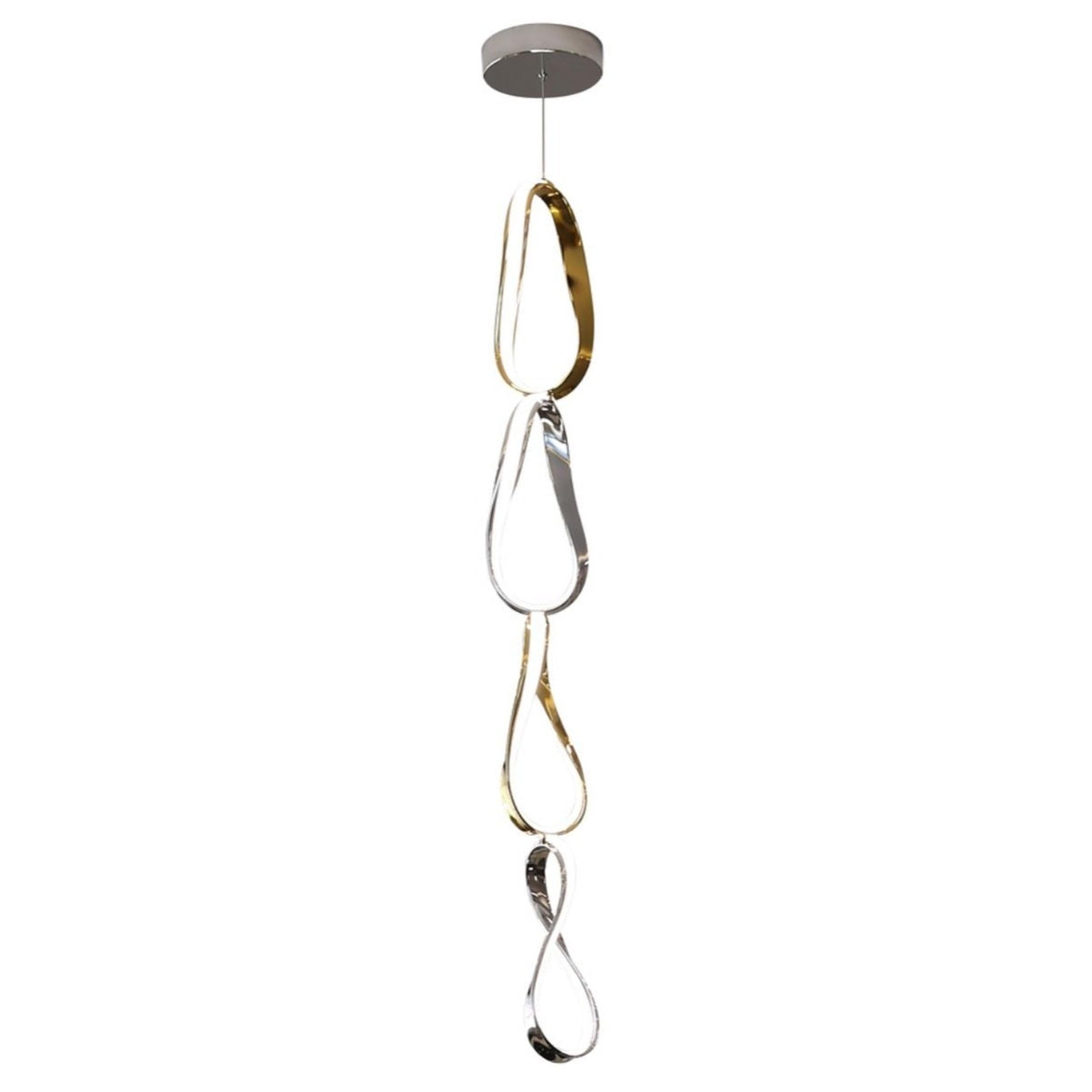 Finesse Decor Prague Vertical Chandelier, Metal, Gold & Chrome, Modern Design, Model PL-00-5044