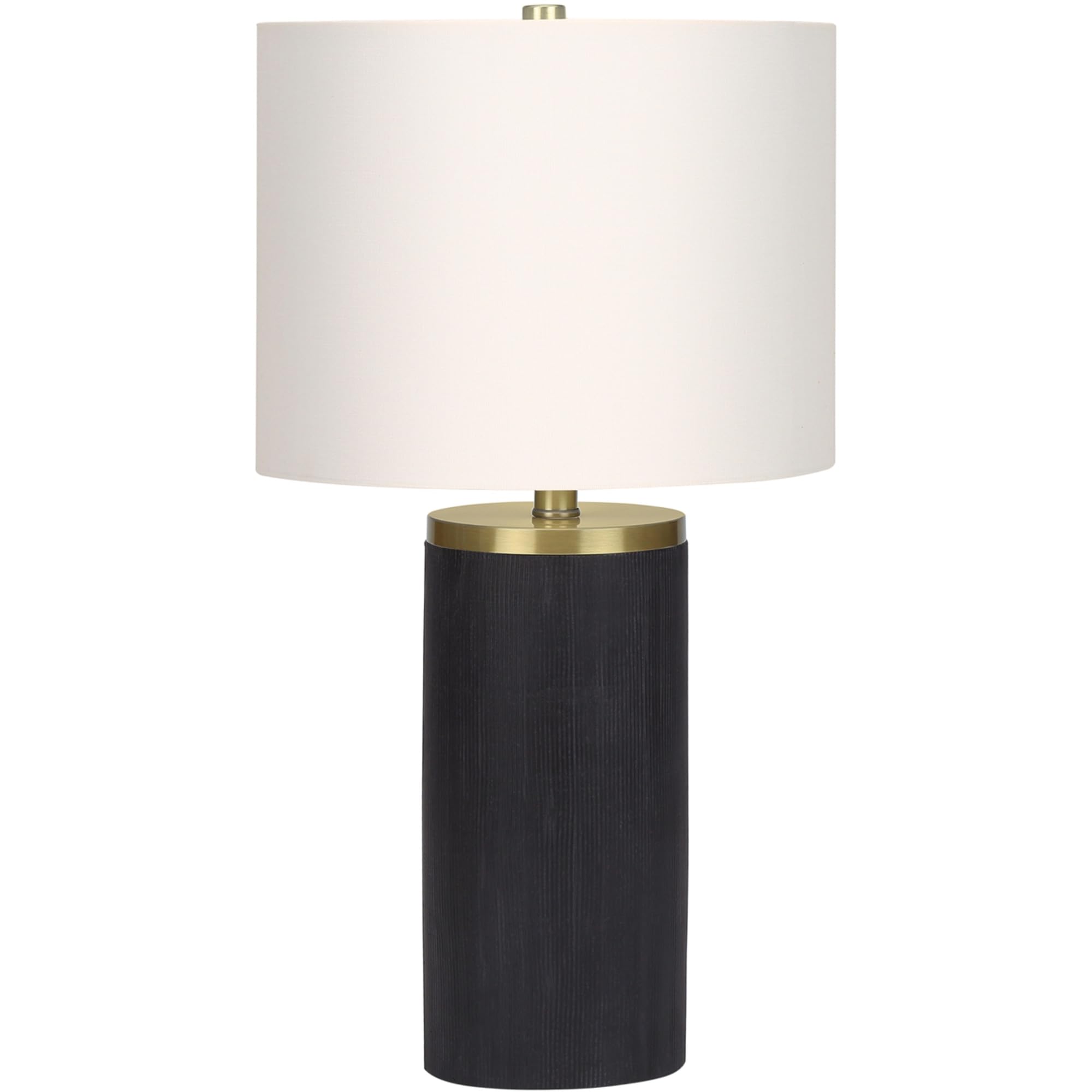Monarch Specialties 9710 Lightingtable Lamp, Black Concrete, Ivory/Cream Shade, Modern Lighting-24 H Table, 13&quot; L X 13&quot; W X 24&quot; H