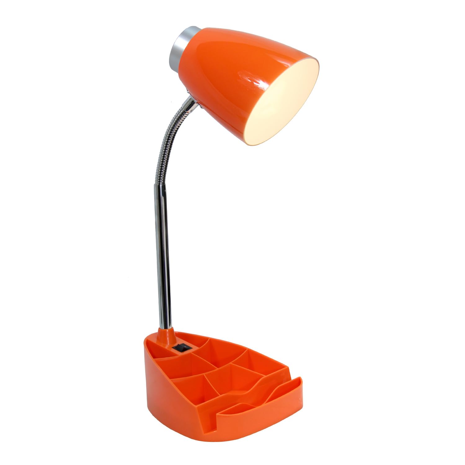 All The Rages Creekwood Home 18.5'' Orange Flexible Gooseneck Organizer Plastic Desk Lamp