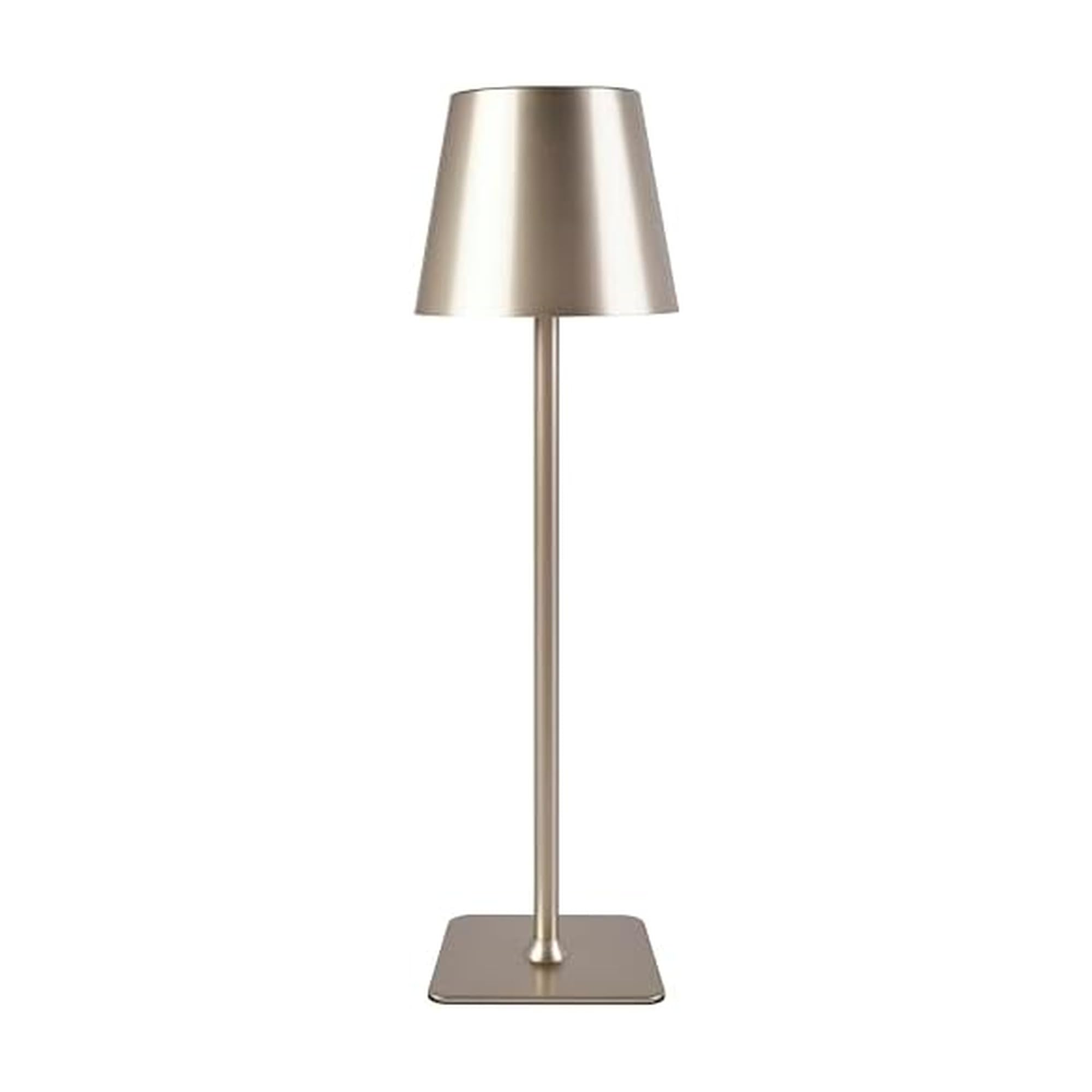 Mikasa 14.8-Inch Sparkling Beverage Rechargeable LED Desk Lamp with Touch Control - 5000mAh Battery  3 Light Colors  Stepless Dimming  54 LED Lights  Iron Construction  USB-C Charging