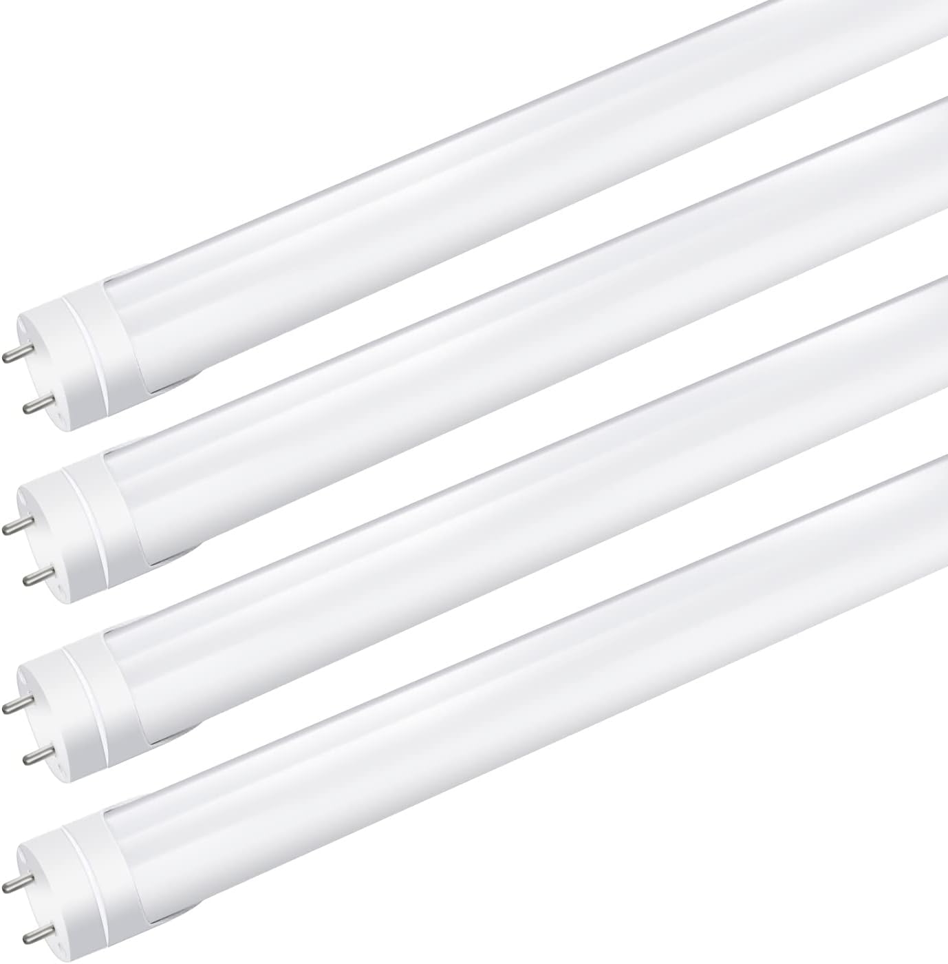 Lightingwill Led T8 Light Tube 2Ft  Natural White 4000K  Dual-End Powered Ballast Bypass  1000Lumens 10W (24W Fluorescent Equivalent)  Frosted Cover  Ac85-265V Lighting Tube Fixtures  4 Pack