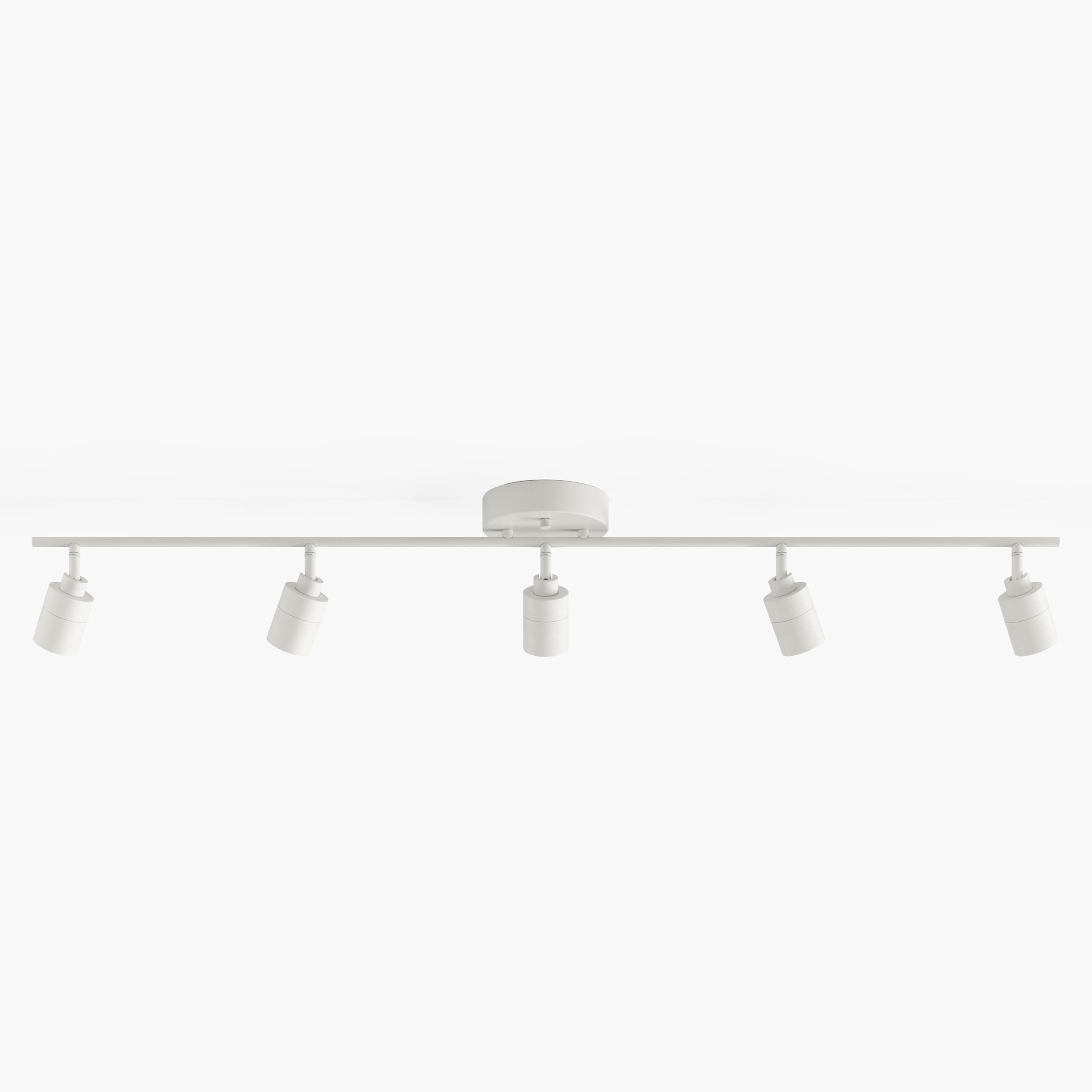 Shura White 5-Light Track Light With Adjustable Heads, Integrated Led Bulbs, 4 Ft. Track Lighting Kit Ceiling Light, 3000K, 2450