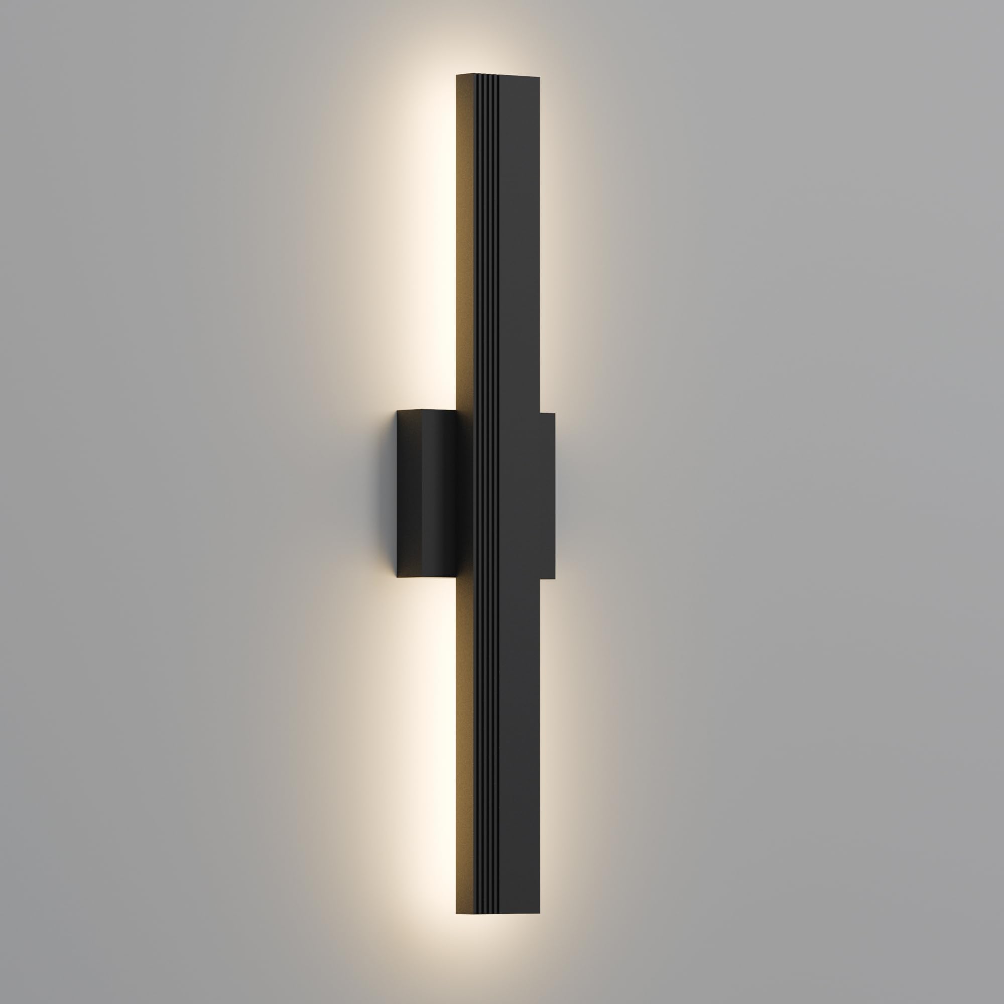 Lamqee 23.6 In Aluminum Long Outdoor Wall Light  3000K 1600Lm Integrated Led Waterproof Ip65  Linear Modern Exterior Lighting Fixtures Wall Mount Outside Sconce For House Porch Patio Garage Front Door
