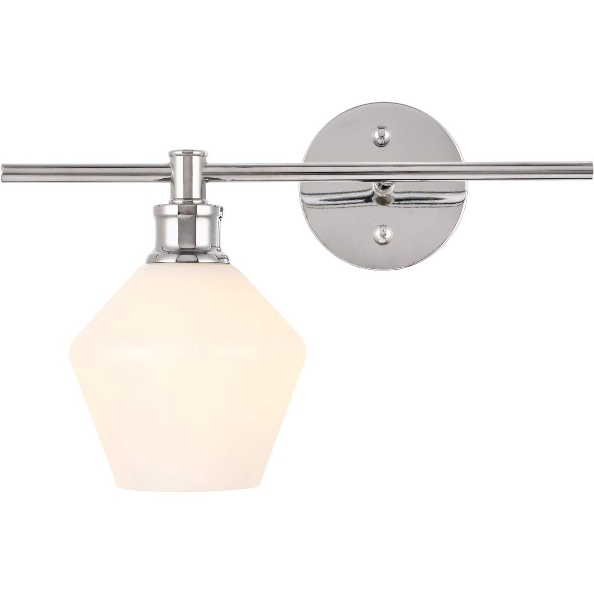 Living District Chrome Wall Sconce - Modern 1-Light Fixture With Frosted Glass, 14.7"L X 8"W X 