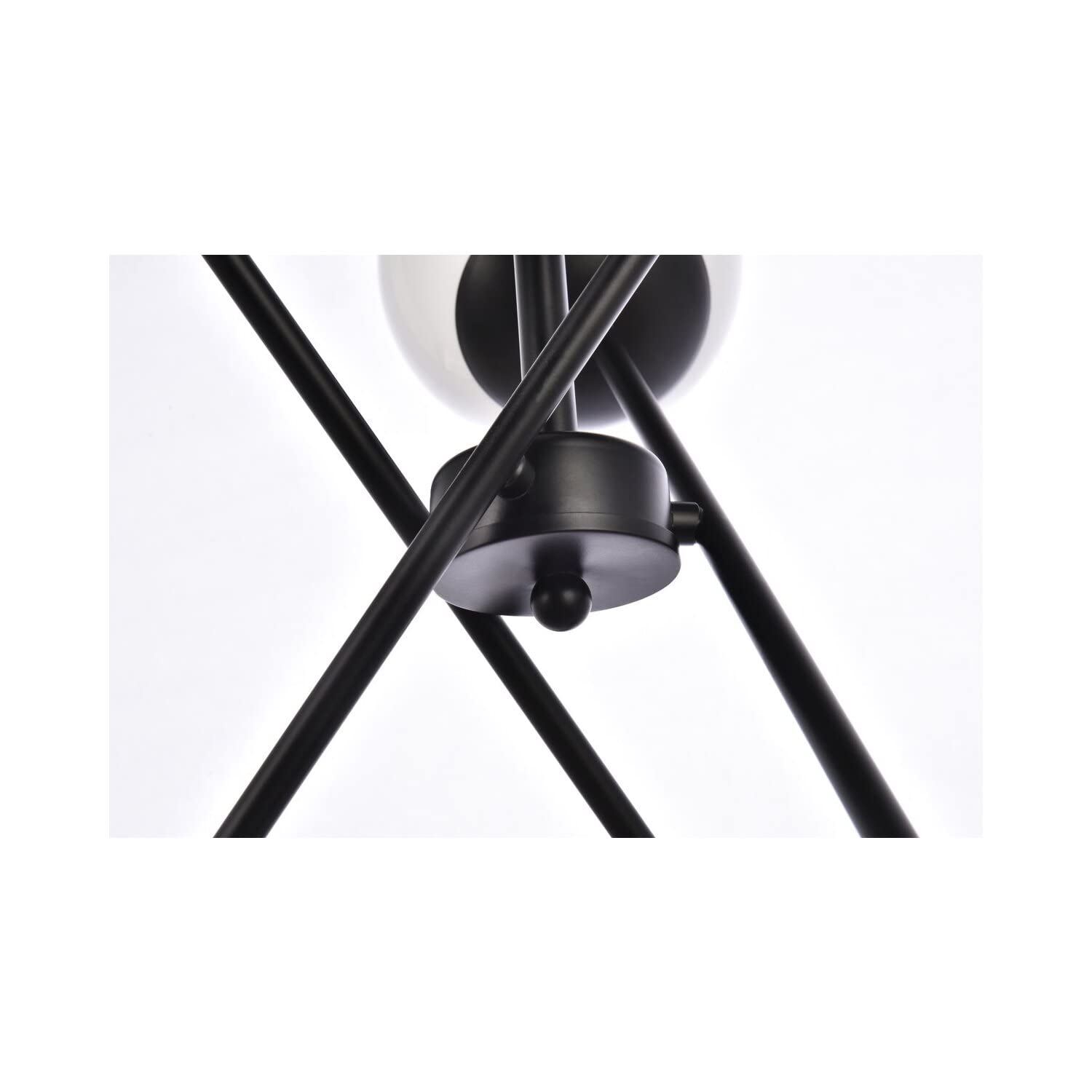 Living District Axl 6-Light Mid-Century Metal Pendant in Black and White
