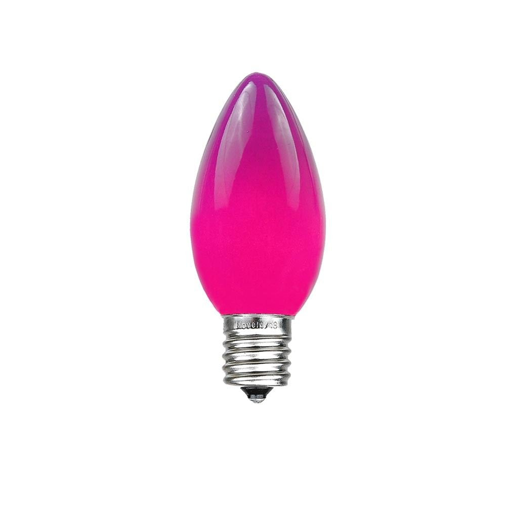 Novelty Lights 500 Case C7 Outdoor Ceramic Christmas Replacement Bulbs, Purple, C7/E12 Candelabra Base, 5 Watt