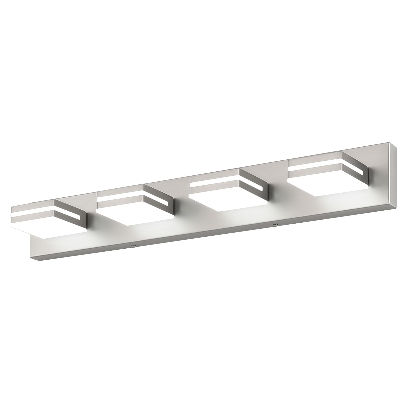 Sinerise Led Modern Bathroom Vanity Light Fixtures (4-Light  30-Inch  Dimmable)  Brushed Nickel Modern Acrylic Bathroom Wall Lighting Fixtures Over Mirror (Cool White 6000K)