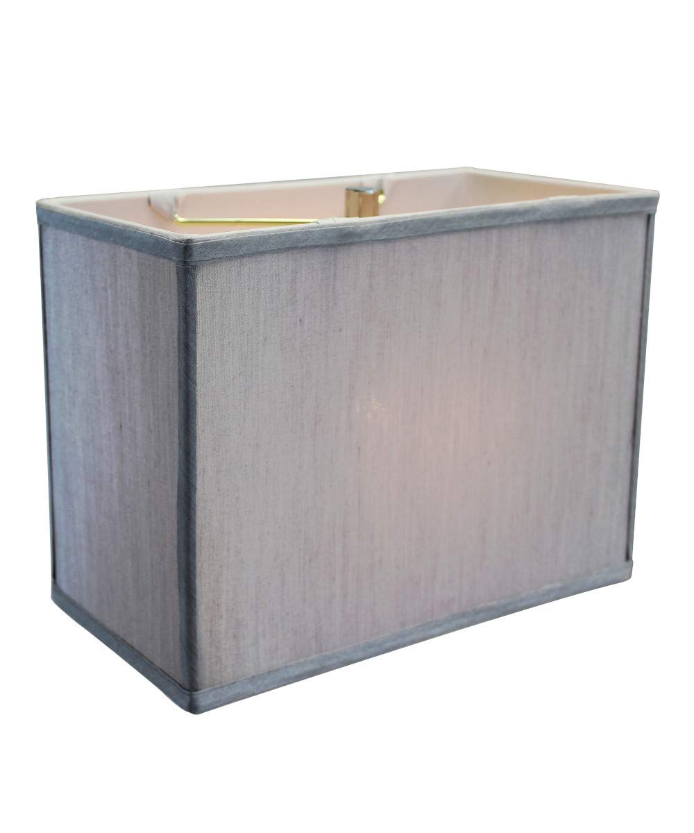 HomeConcept Rectangular Drum Lampshade Bavarian Silk Fabric 6.5x12 Gray Model 120609RDGY