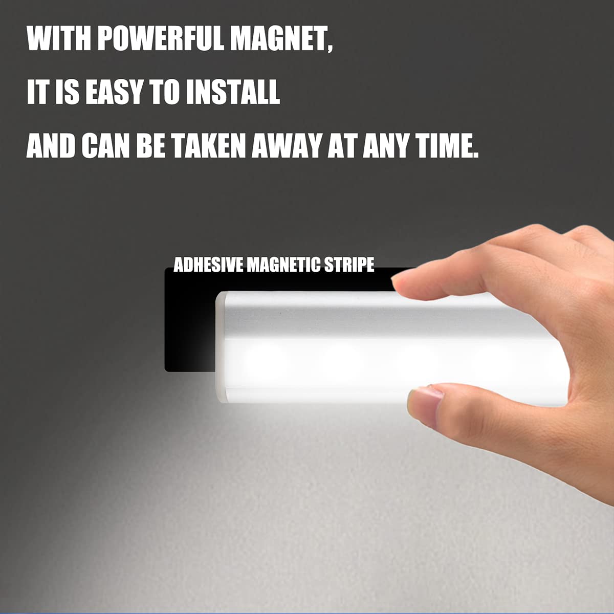 Motion Sensor Closet Lights, Led Cordless Under Cabinet Lighting, Wireless Stick-On Anywhere Battery Operated 10 Led Motion Sens