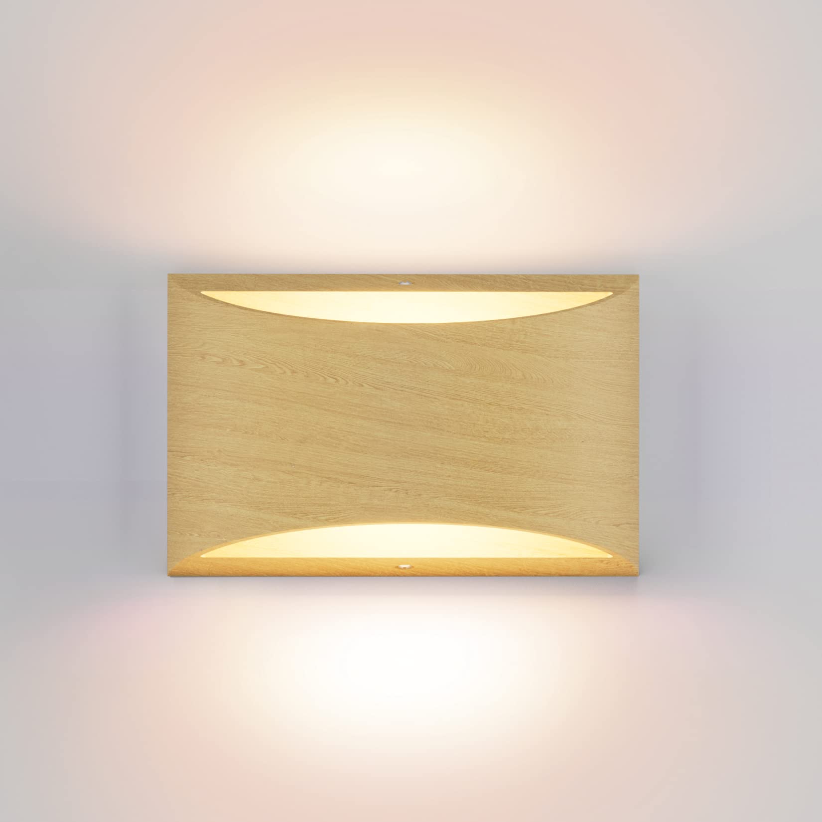 Aipsun Aluminum Modern Wall Light Fixtures 1 Pack Indoor Led Wall Sconce Hardwired Wood Texture Up And Down Wall Mount Light For