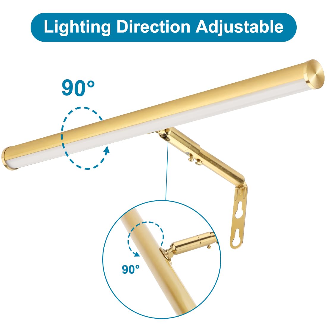 Xbuyee Led Picture Lights For Paintings Plug In, Adjustable Art Light Gallery Wall Light For Display Art Work, 16Inch 6W 3000K W