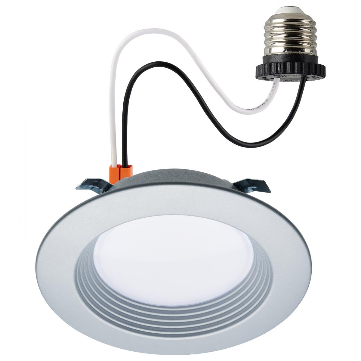 Satco S11833R1, 6.7 Watt; Dimmable LED Downlight Retrofit; 4 Inch; CCT Selectable Warm White to Natural Light; 120 Volts; Brushe