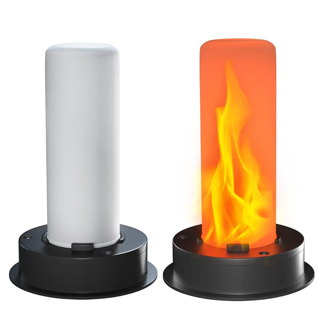 2 Pack Replacement Solar Light Tops with Flickering Flame,Waterproof Outdoor Solar Light Parts for Lantern (Top Size 3.35 inch, 