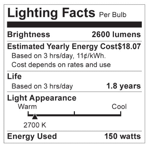 Satco S3478 T10 Medium Base Light Bulb, 150W, Frosted, Warm White, 1 Count, Glass