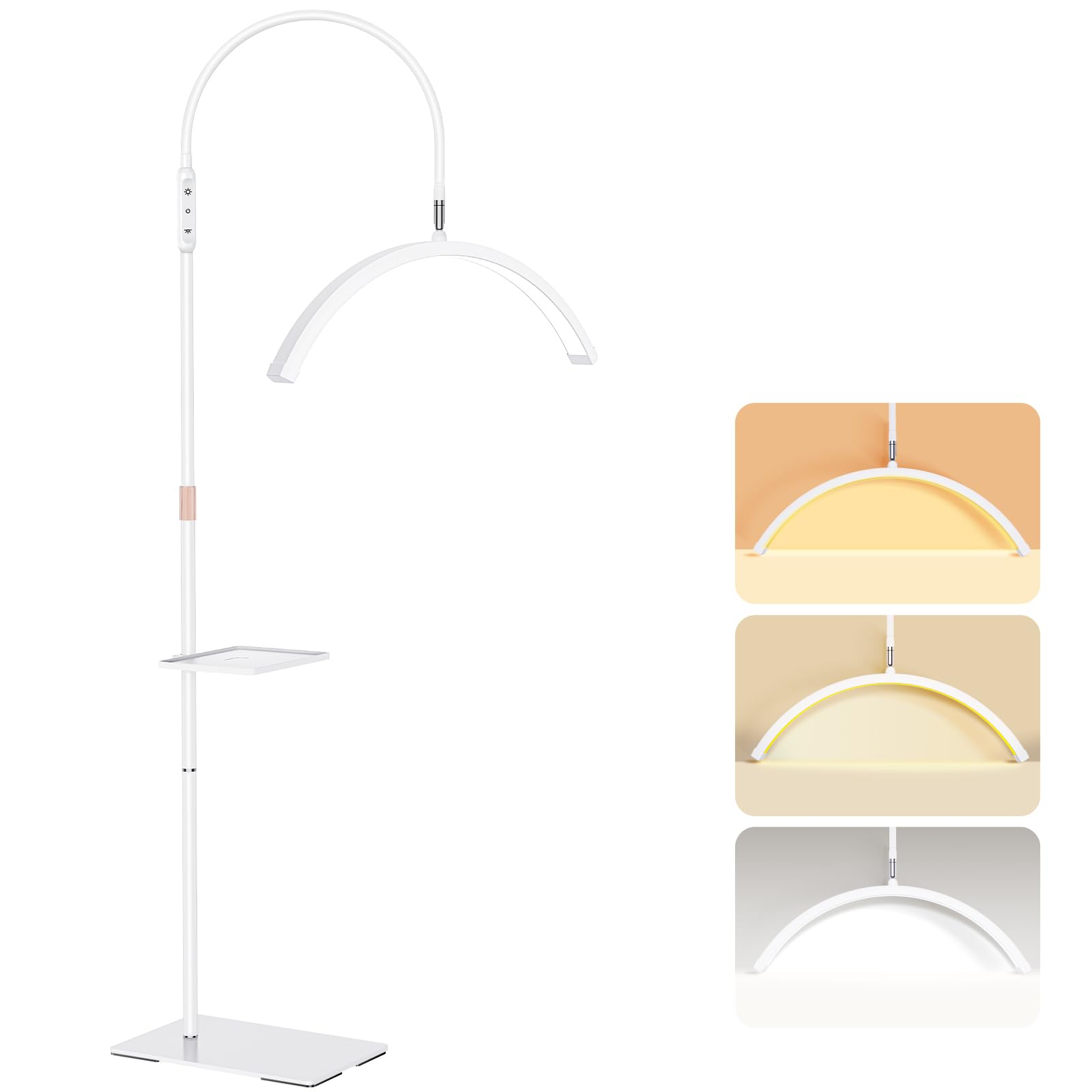 Mznoo Lash Light For Eyelash Tech With Tray, 30W/3600Lm Bright Half Moon Light For Lashes, Nails And Tattoos, 23In Large Lash La