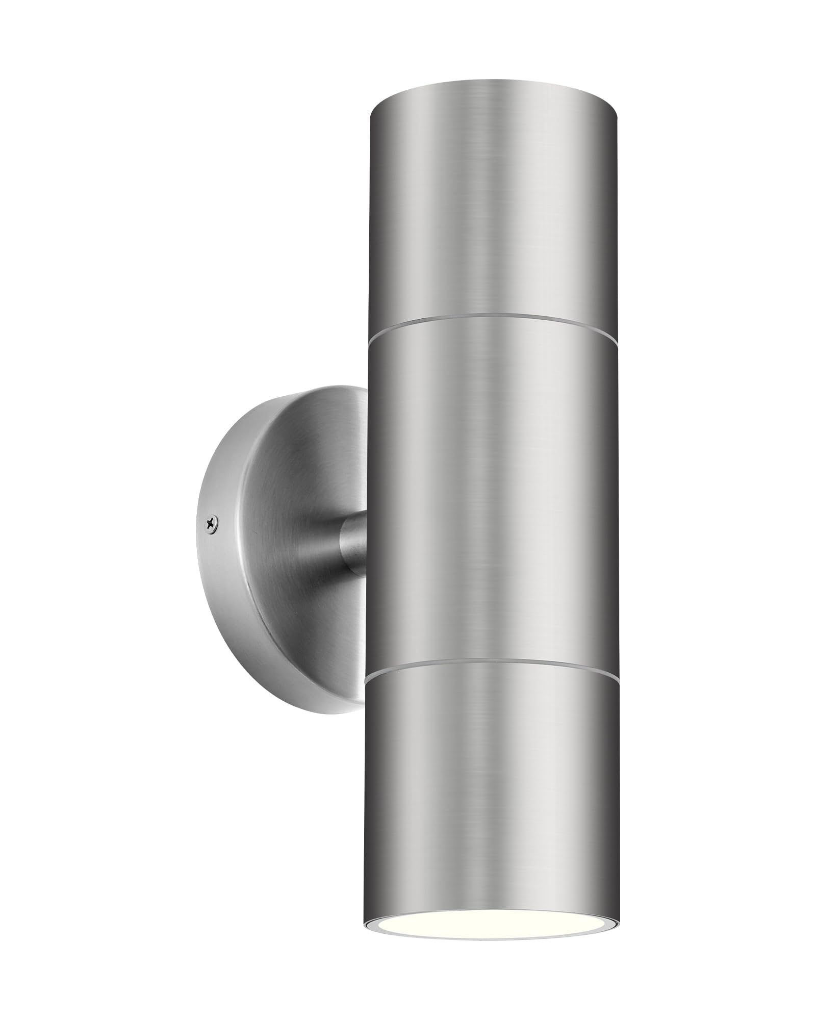 Ken & Ricky Stainless Steel Outdoor Wall Lights, Up Down Exterior Lighting Fixtures, Cylinder Outdoor Sconce Lights, Brushed Nic