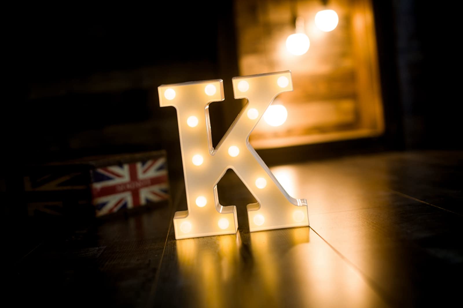 Foaky LED Letter Lights Sign for Wedding/Birthday Party, Battery Powered, Home Bar Decoration, Material: Acrylonitrile Butadiene Styrene