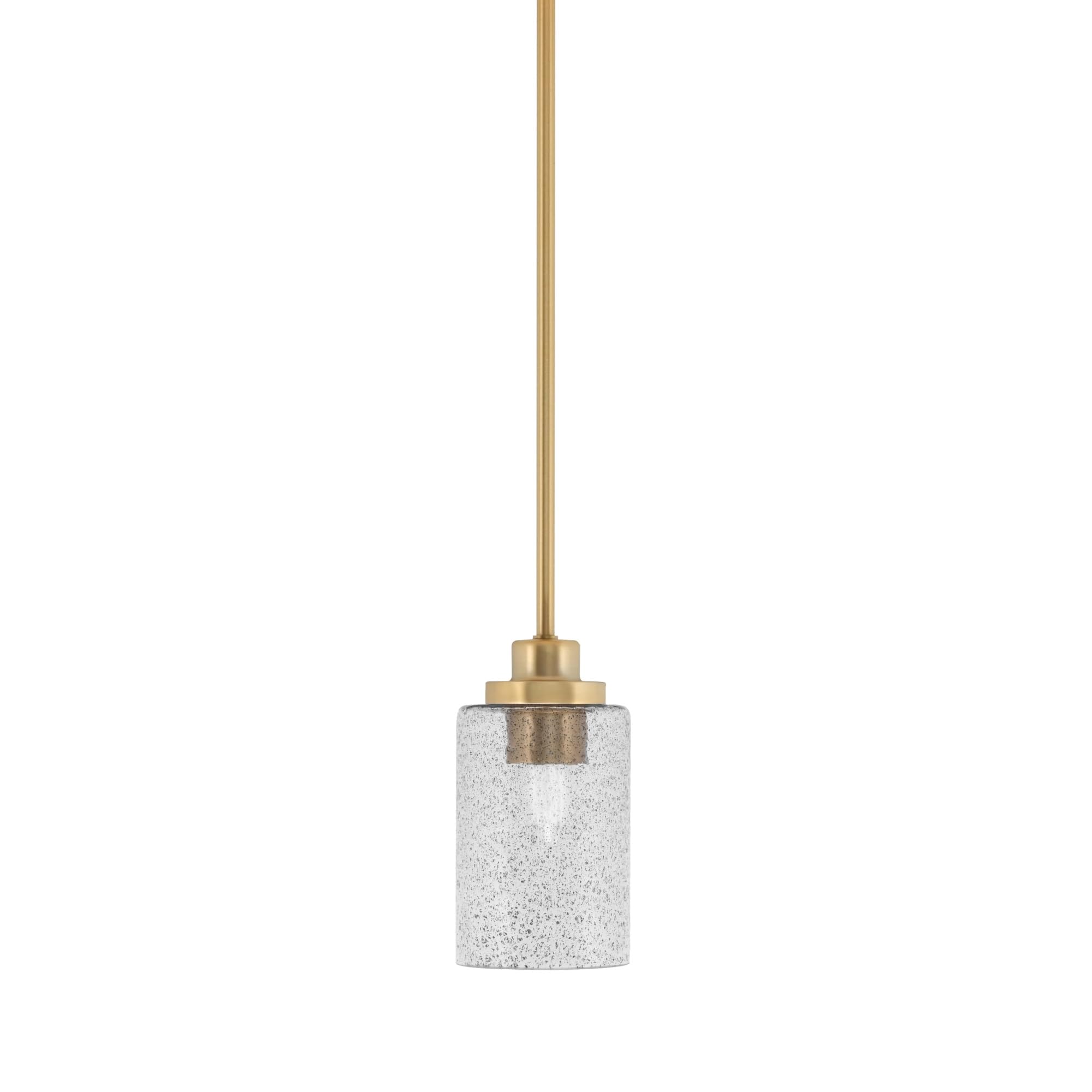 Toltec Lighting Odyssey Mini Pendant - New Age Brass Finish, 4in Smoke Bubble Glass
