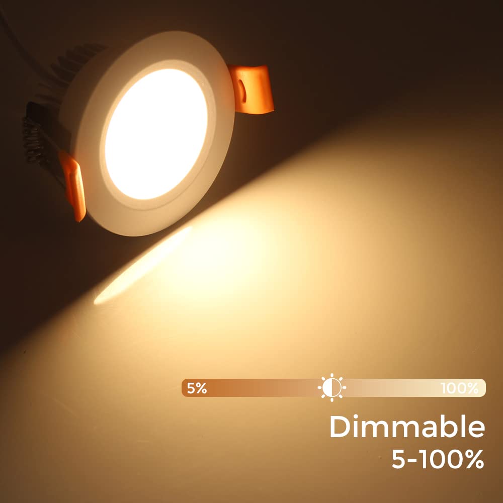 2 Inch Led Recessed Lighting Dimmable Downlight, 3W(35W Halogen Equivalent), 3000K Warm White, Cri80, Led Ceiling Light With Led