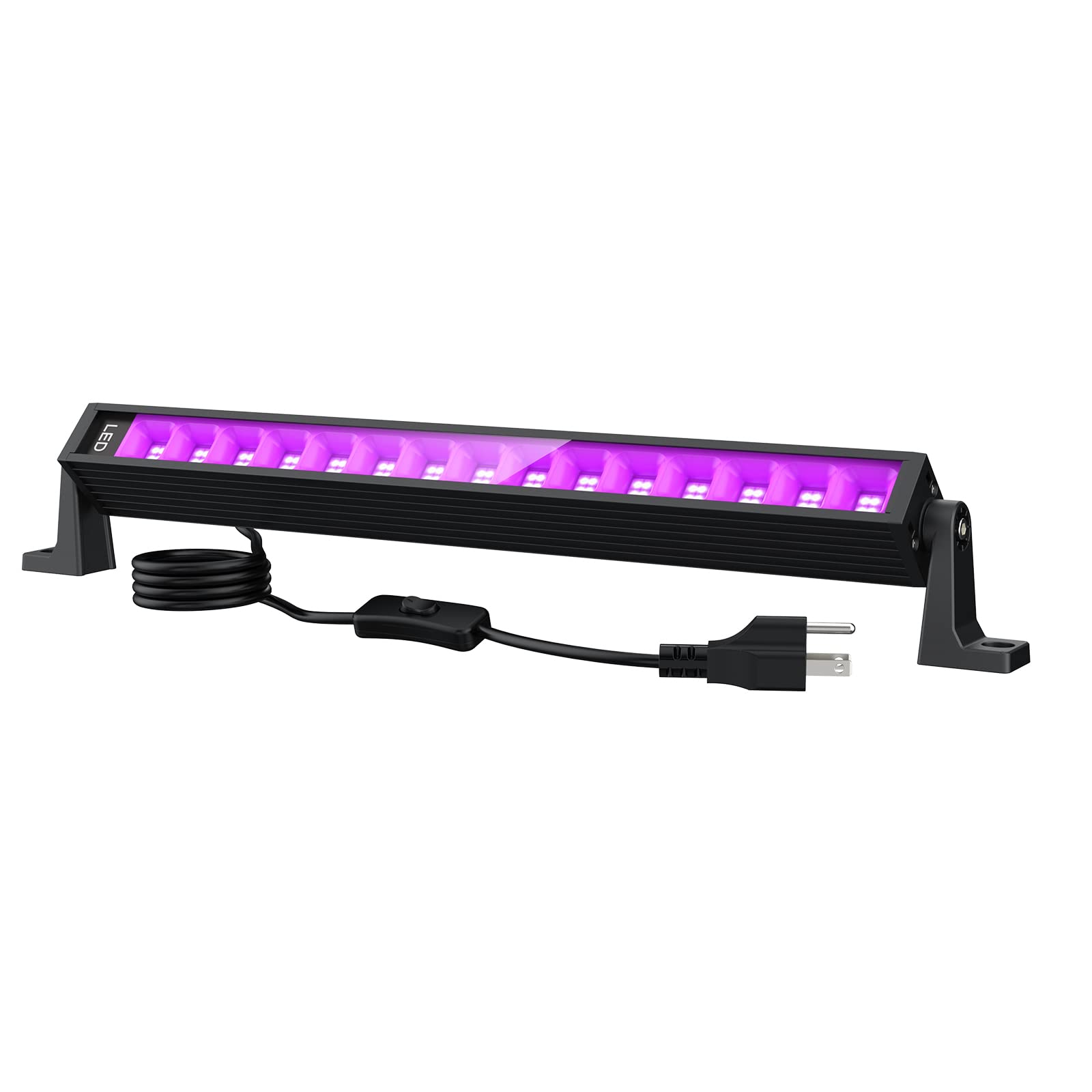 Lamvip 38W Led Black Light Bar, Blacklight Bars With Plug And Switch Light Up 22X22Ft Area For Glow Party Halloween Parties Bedroom Decorations Stage Lighting 1 Pack