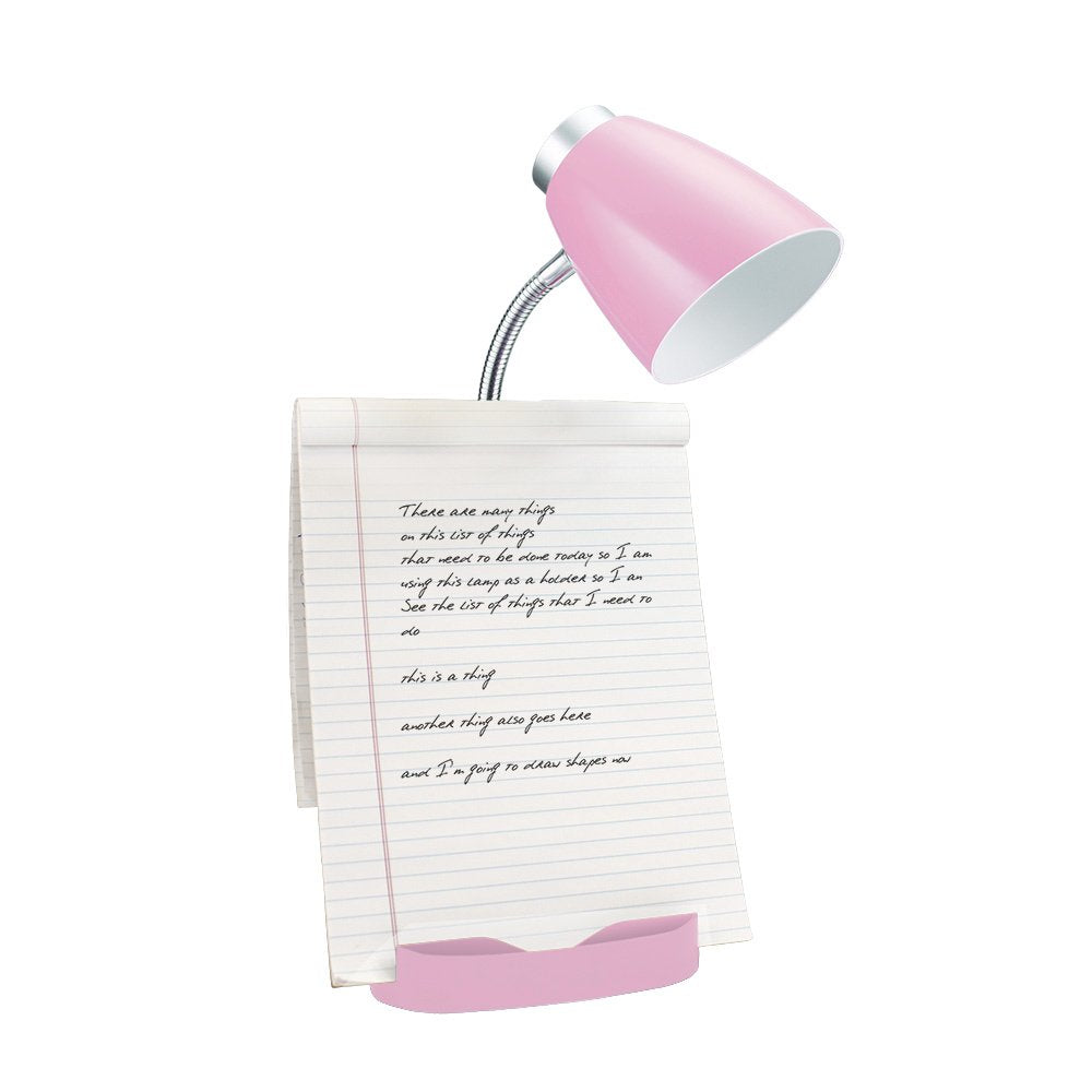 Simple Designs Gooseneck Organizer Ipad Stand Lamp, 6.5X6.5X18.5, Pink, Model Ld1002-Pnk, Abs Plastic, Pack Of 1