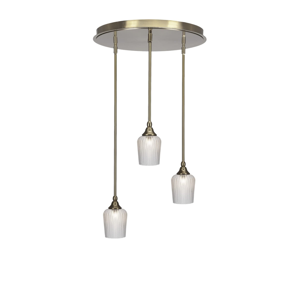 Empire 3 Light Cluster Pendalier in New Age Brass Finish (2183-NAB-4280)
