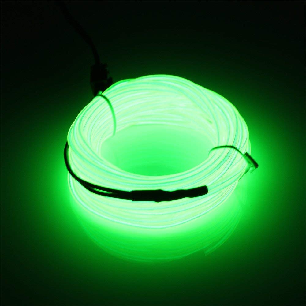 ABALDI 3m EL Wire Neon Light Battery Powered String Lights for Christmas Halloween Xmas Party Indoor Outdoor Decoration(Fluoresc