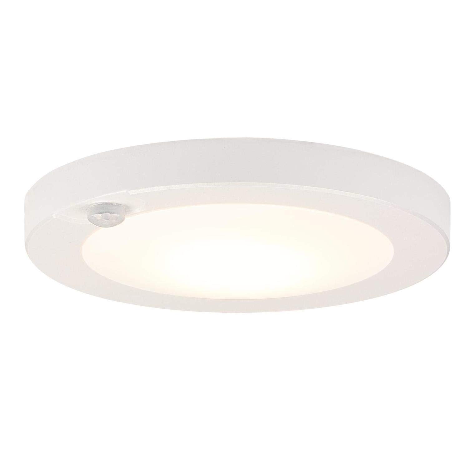 Westinghouse 6111700 6 Inch 7 Watt Energy Star LED Indoor Flush Mount Ceiling Light Fixture with Motion Sensor,3000K, White Fini