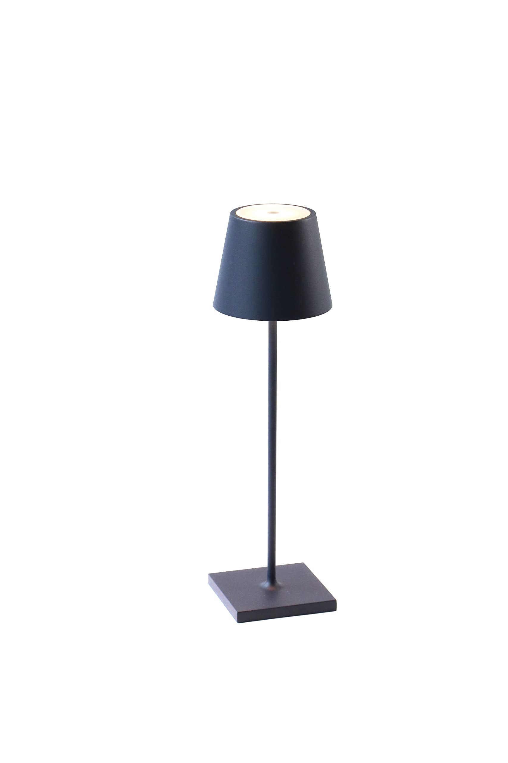 Zafferano Poldina Pro Lamp Rechargeable Cordless Table Lamp 14.9in Steel Blue Aluminum