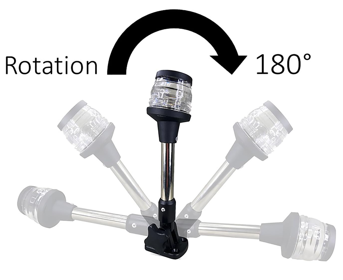 Pactrade Marine 10in Foldable Warm White 360° Stern Navigation Light PM614019 for Boat, Pontoon, Fishing, Kayak