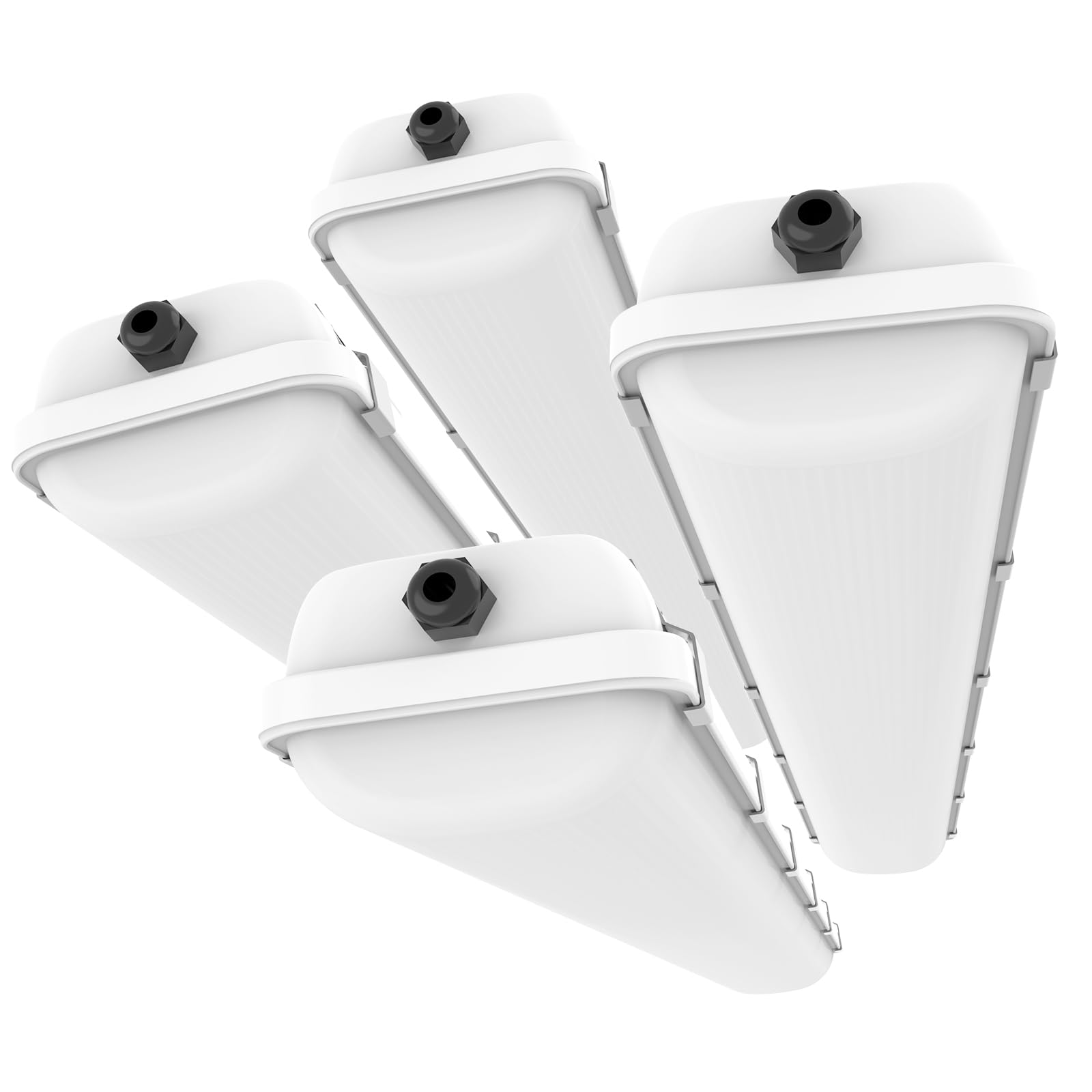 HYPERLITE LED Vapor Tight Light 40W 5200LM IP65 Waterproof 4-Pack, Polycarbonate, White
