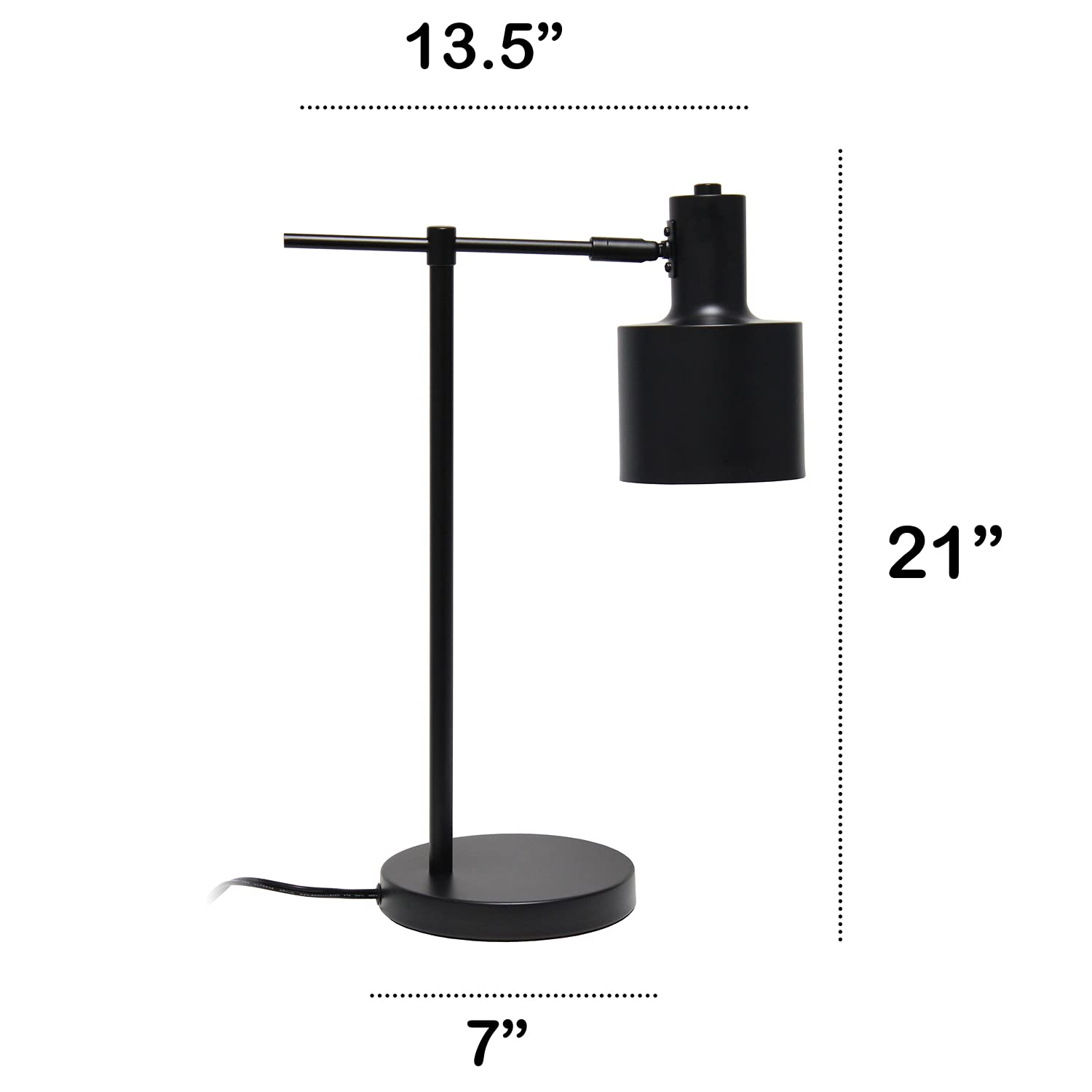 LALIA HOME Mid Century Modern Table Lamp, Iron, Black, Model LHT-4001