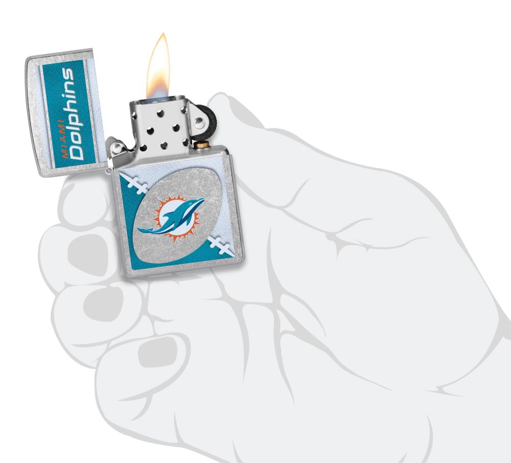Zippo Nfl Miami Dolphins Street Chrome Pocket Lighter