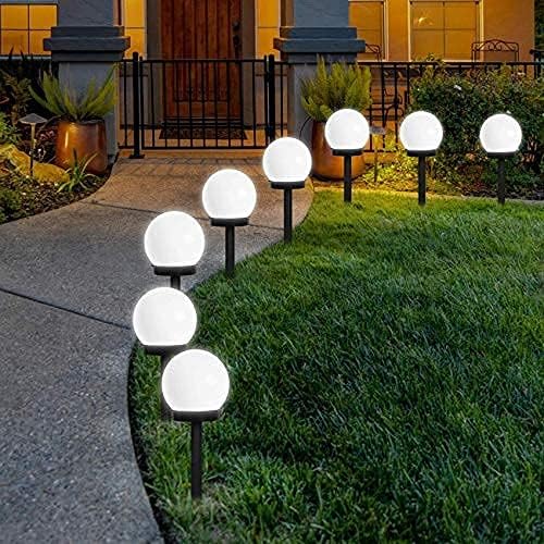 Rumiom Solar Lights Outdoor, 8 Pack LED Solar Globe Powered Garden Light Waterproof for Yard Patio Walkway Landscape In-Ground S