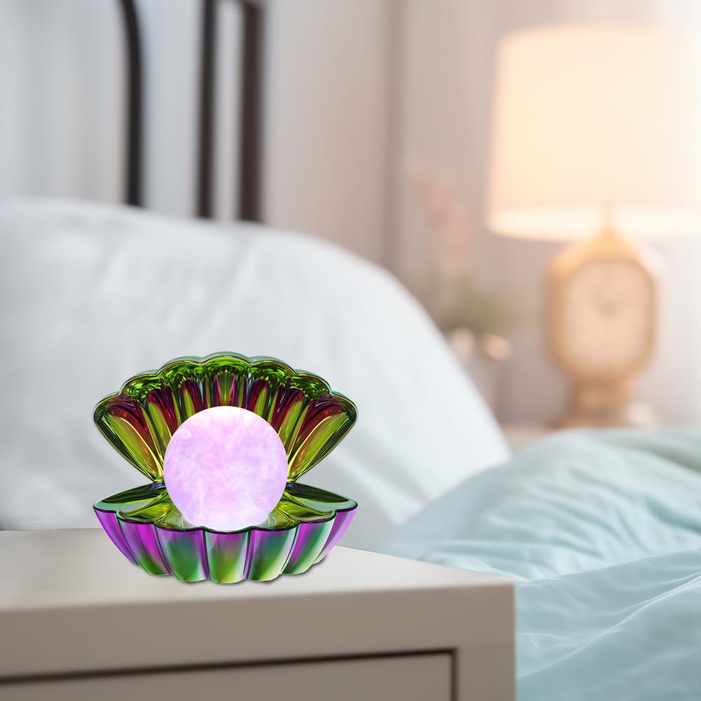 LKUA Night Light, RGB 8 Colors Changing Clamshell Lamp, Portable LED, Electroplating Colorful, Model LK-P