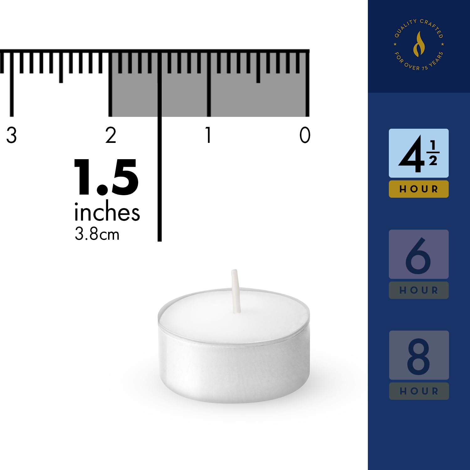 Lerner Tealight Candles, Unscented 200 Count, Non-Toxic, Smokeless, Long-Burning, White, Model L00216