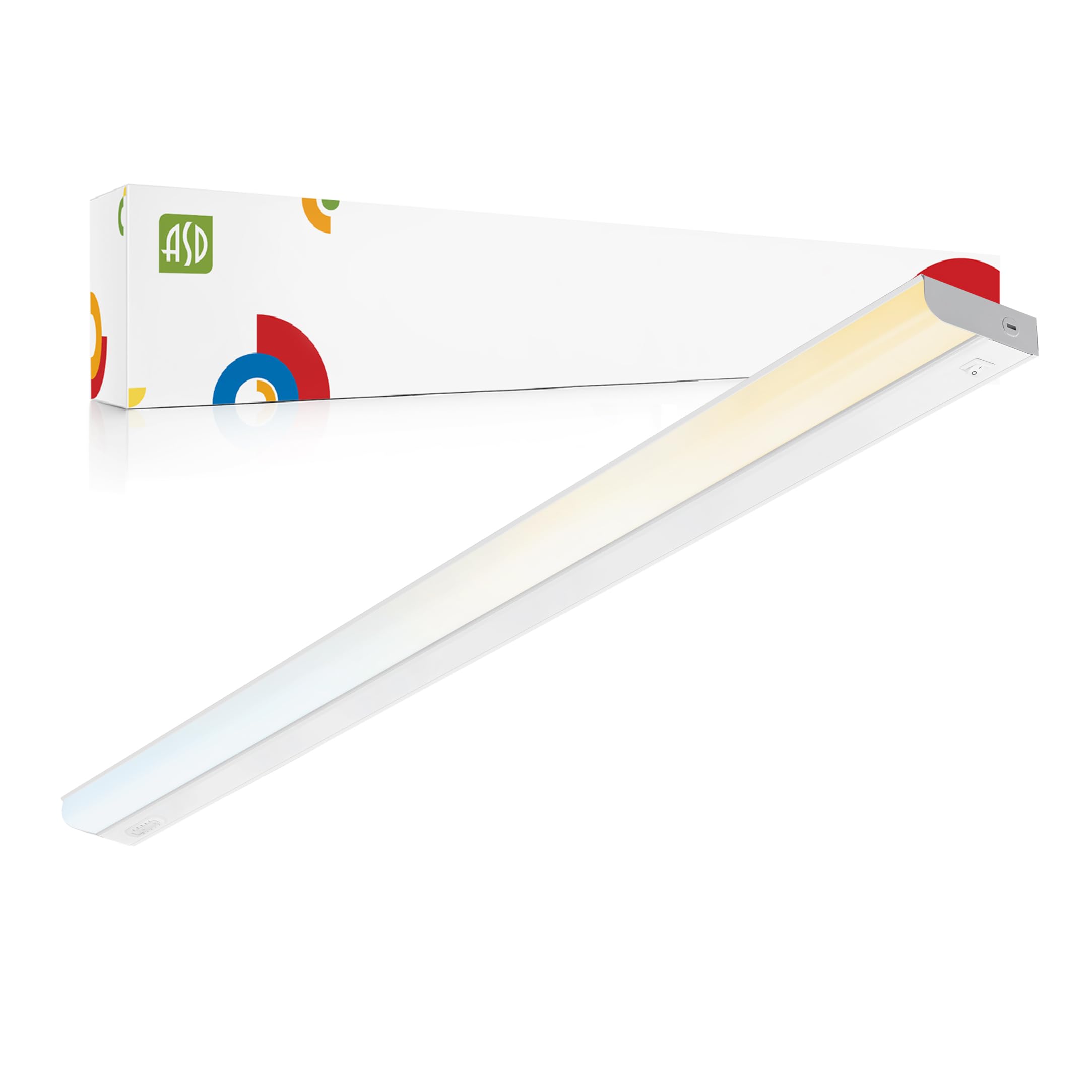 ASD 48 Inch LED Under Cabinet Lighting Hardwired, On/Off & Color Temp Switch, 24W 2087LM, 5 CCT 2700K-5000K CRI90+, Dimmable Und