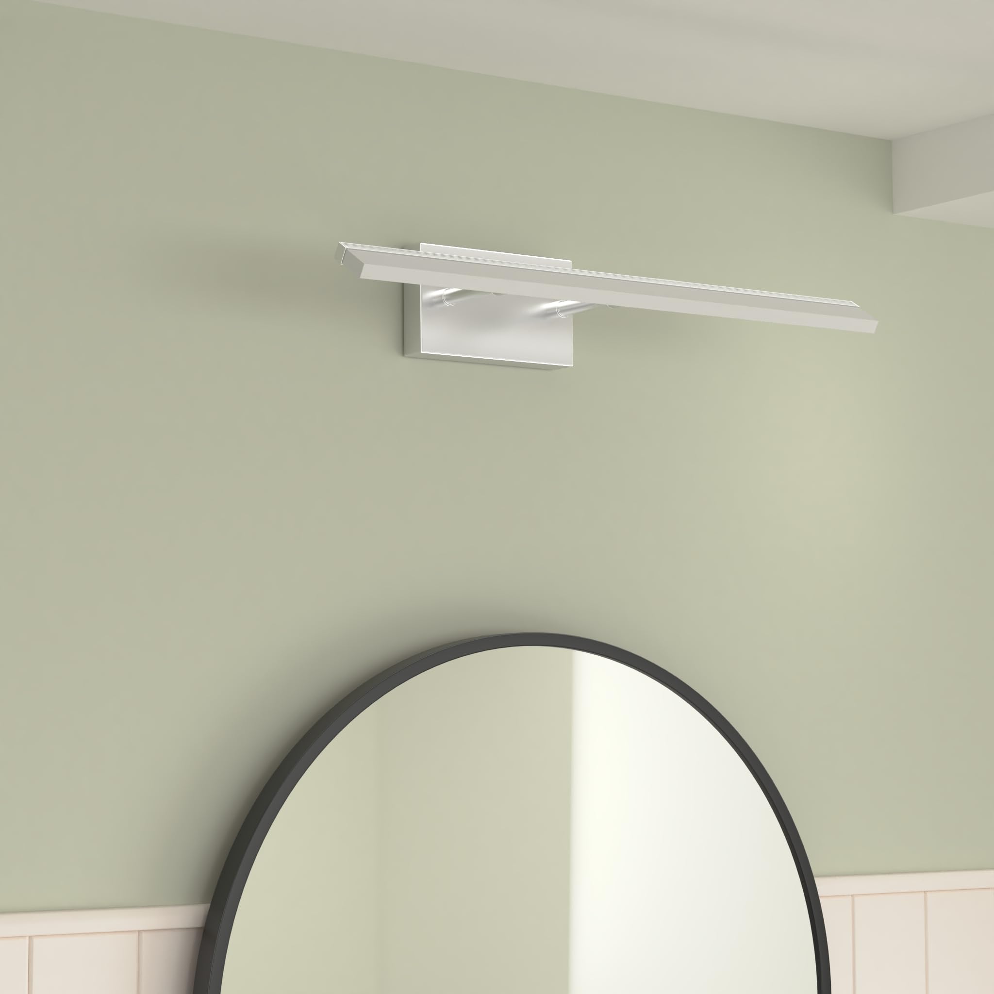 Aipsun 24" Dimmable LED Vanity Light Fixture - Polished Chrome, Stainless Steel Base, Model 6480-14W