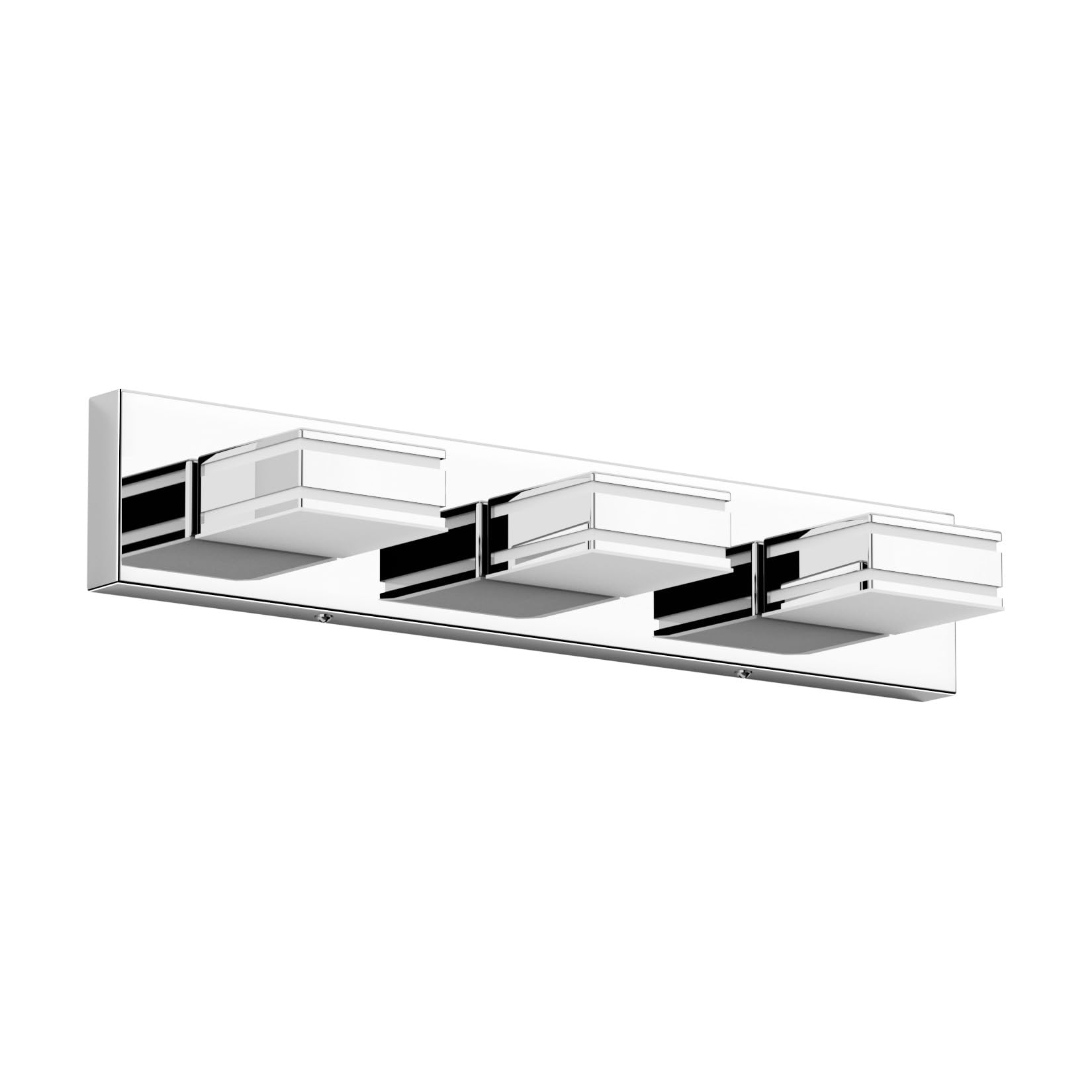Ralbay Led Modern Bathroom Vanity Lights Chrome 3-Light 24Inch Acrylic Modern Bathroom Wall Lighting Fixtures Over Mirror