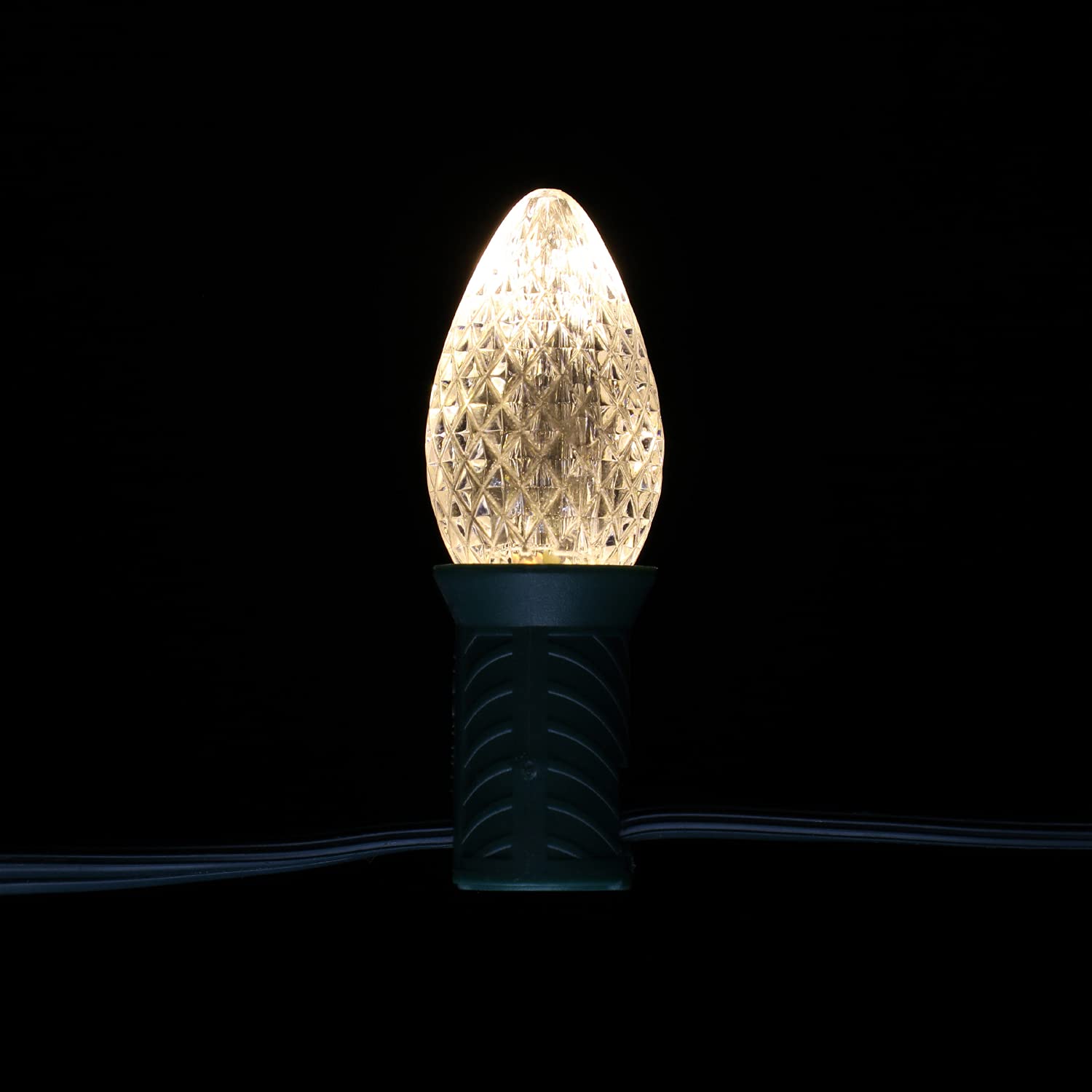 Pack Of 25 C7 Led Outdoor Christmas Lights Replacement Bulbs For Holiday Decoration,Ul Ip65 Waterproof Dimmable Faceted C7 Light