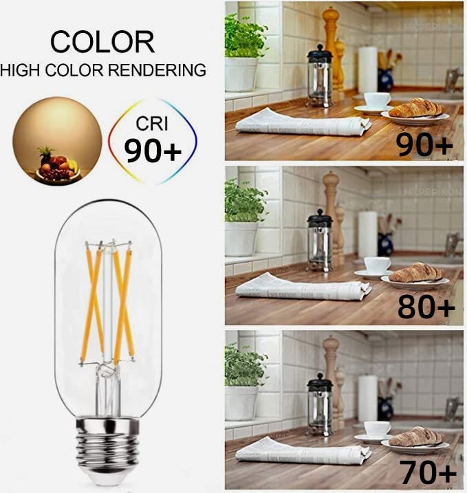 Notoc Dimmable E26 Led Light Bulb 6W,Equivalent 60W,E26 Tubular Light Bulb,Antique Clear Edison Filament Bulb 600 Lumens 2700K W