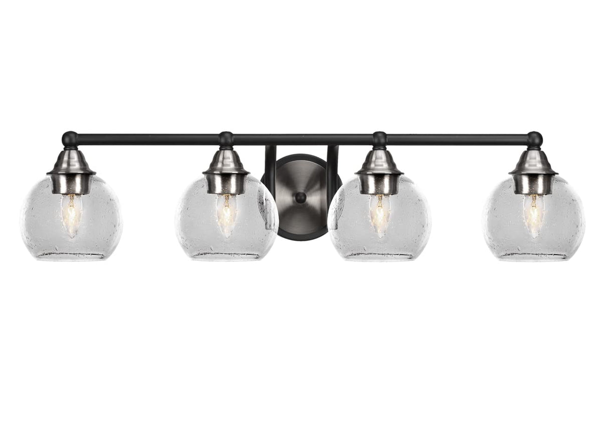 Toltec Lighting Paramount 4 Light Bath Bar In Matte Black & Brushed Nickel (3424-Mbbn-4100)
