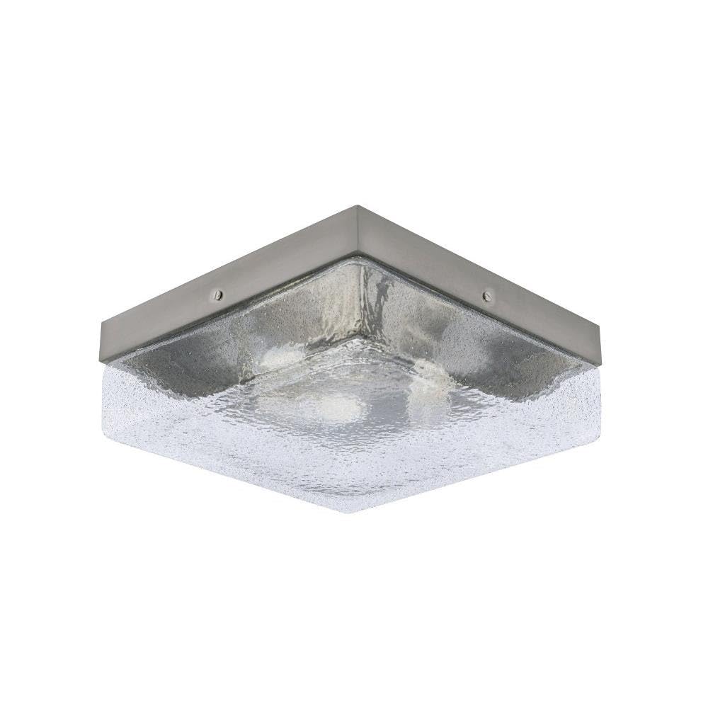 Toltec Lighting 842-BN-2 3 Light Flush Mount-5 Inches Tall and 12 Inches Wide, Finish Color: Brushed Nickel, Glass Color: Smoke Bubble