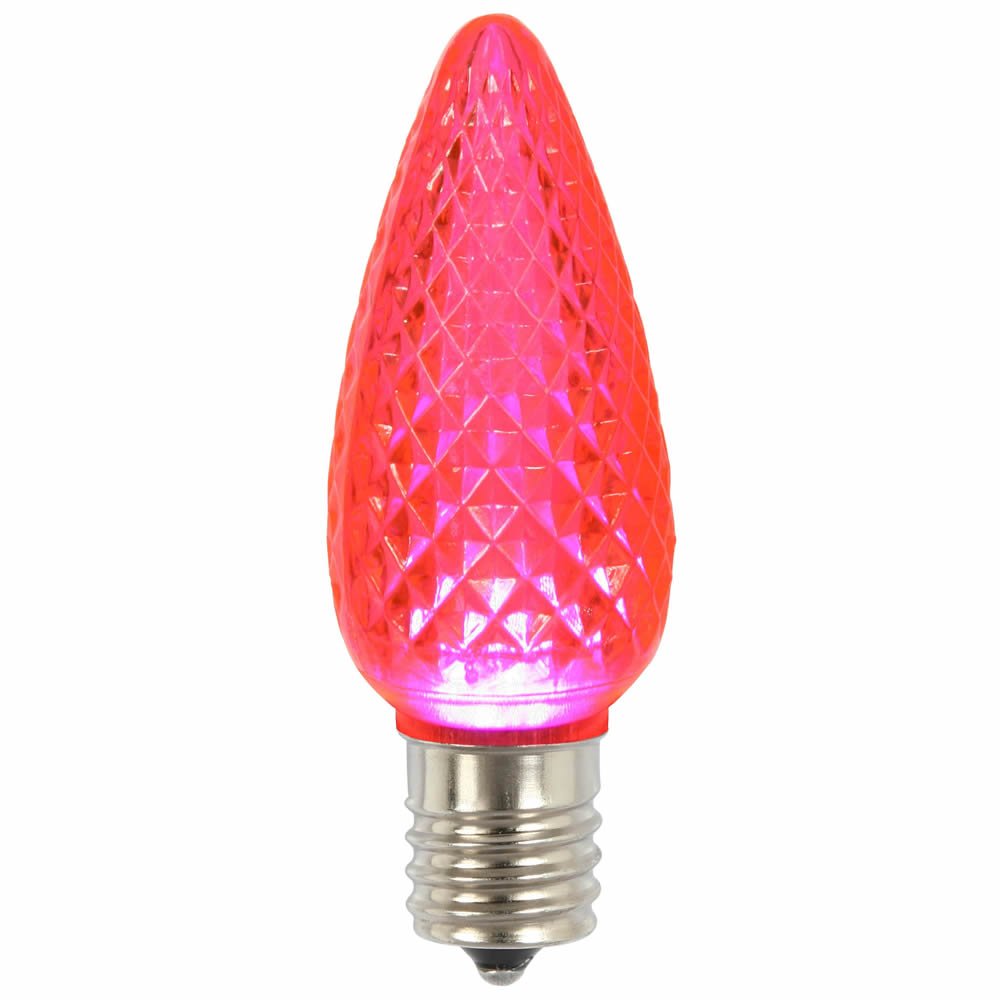 Vickerman C9 LED Twinkle Bulb, Pink, Nickel Base, 120V, 0.96W, Model XLEDC99T-25, 25 Bulbs per Pack