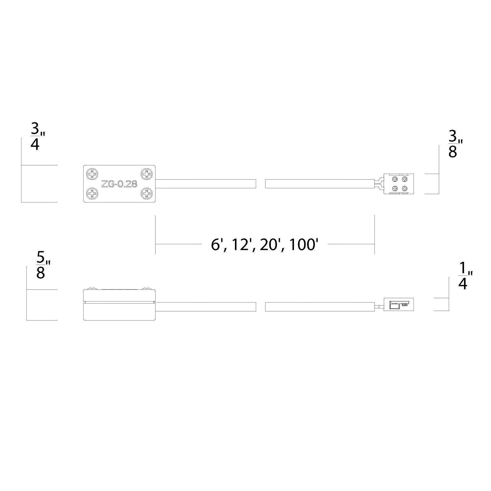 Wac Lighting T24-Bs-Ex2-240-Bk, Basics & Gemini 24Vdc In-Wall Rated Power Extension Cable 240In Length In Black