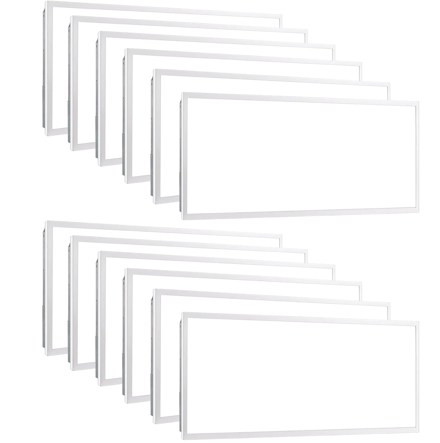 hykolity 12 Pack LED Flat Panel Troffer Light 30-40-50W 2x4 FT 5000K Daylight White PN24-5K Dimmable Fixture
