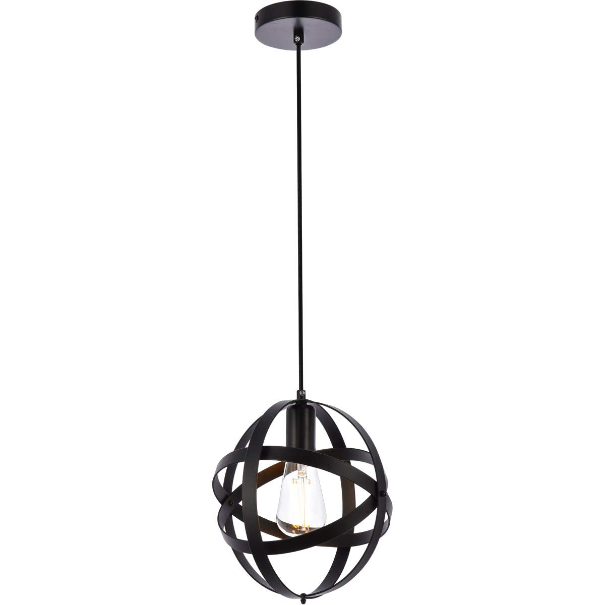 Living District Celeste 1-Light Mid-Century Metal Pendant in Black