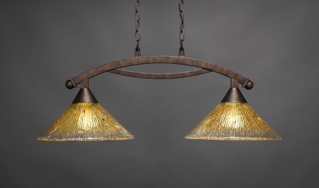Toltec Lighting Bow 2 Light Island in Bronze (872-BRZ-774)