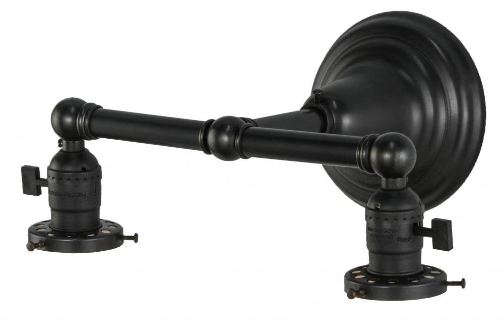 Meyda Tiffany Paddle Lamp Base and Fixture Hardware, 12in Width, Bronze/Dark, Model 142470, Glass Material